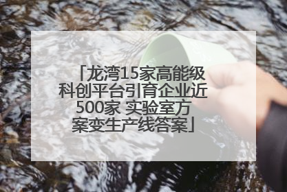 龙湾15家高能级科创平台引育企业近500家 实验室方案变生产线答案