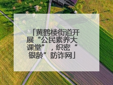 黄鹤楼街道开展“公民素养大课堂”，织密“银龄”防诈网