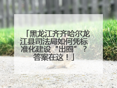 黑龙江齐齐哈尔龙江县司法局如何凭标准化建设“出圈”？答案在这！