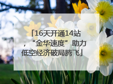 16天开通14站，“金华速度”助力低空经济破局腾飞