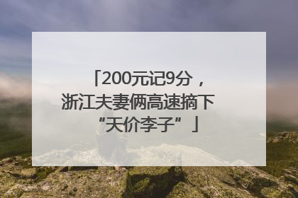 200元记9分，浙江夫妻俩高速摘下“天价李子”