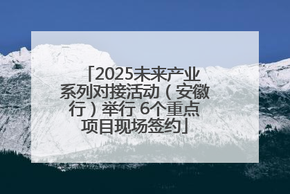 2025未来产业系列对接活动（安徽行）举行 6个重点项目现场签约