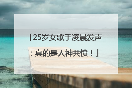 25岁女歌手凌晨发声：真的是人神共愤！