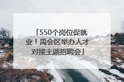 550个岗位促就业！禹会区举办人才对接主题招聘会