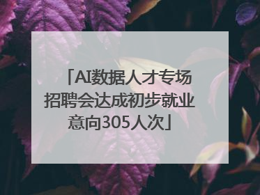 AI数据人才专场招聘会达成初步就业意向305人次